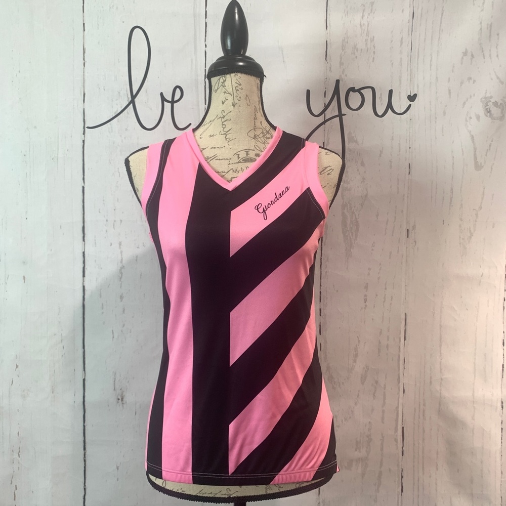 Givova Pink & Black Sleeveless Athletic Tank Top